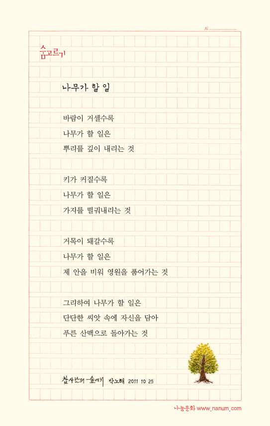 나무가 할 일